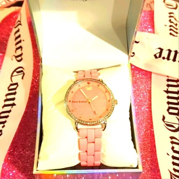 Juicy Couture Black Label Logo Face  Ceramic Watch- Pink - Picture 3 of 5